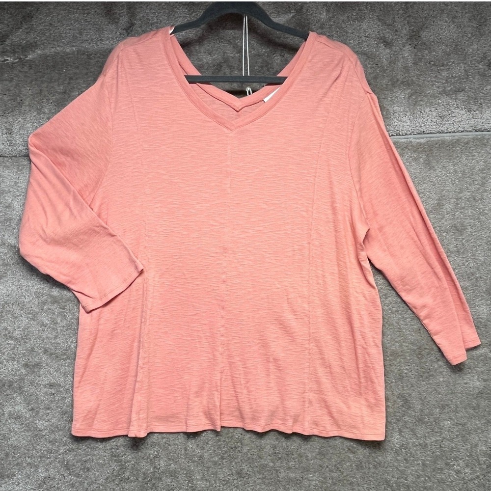 J Jill Womens Shirt Size XL Peach Relaxed Fit Casual Everyday Loungewear Comfy‎